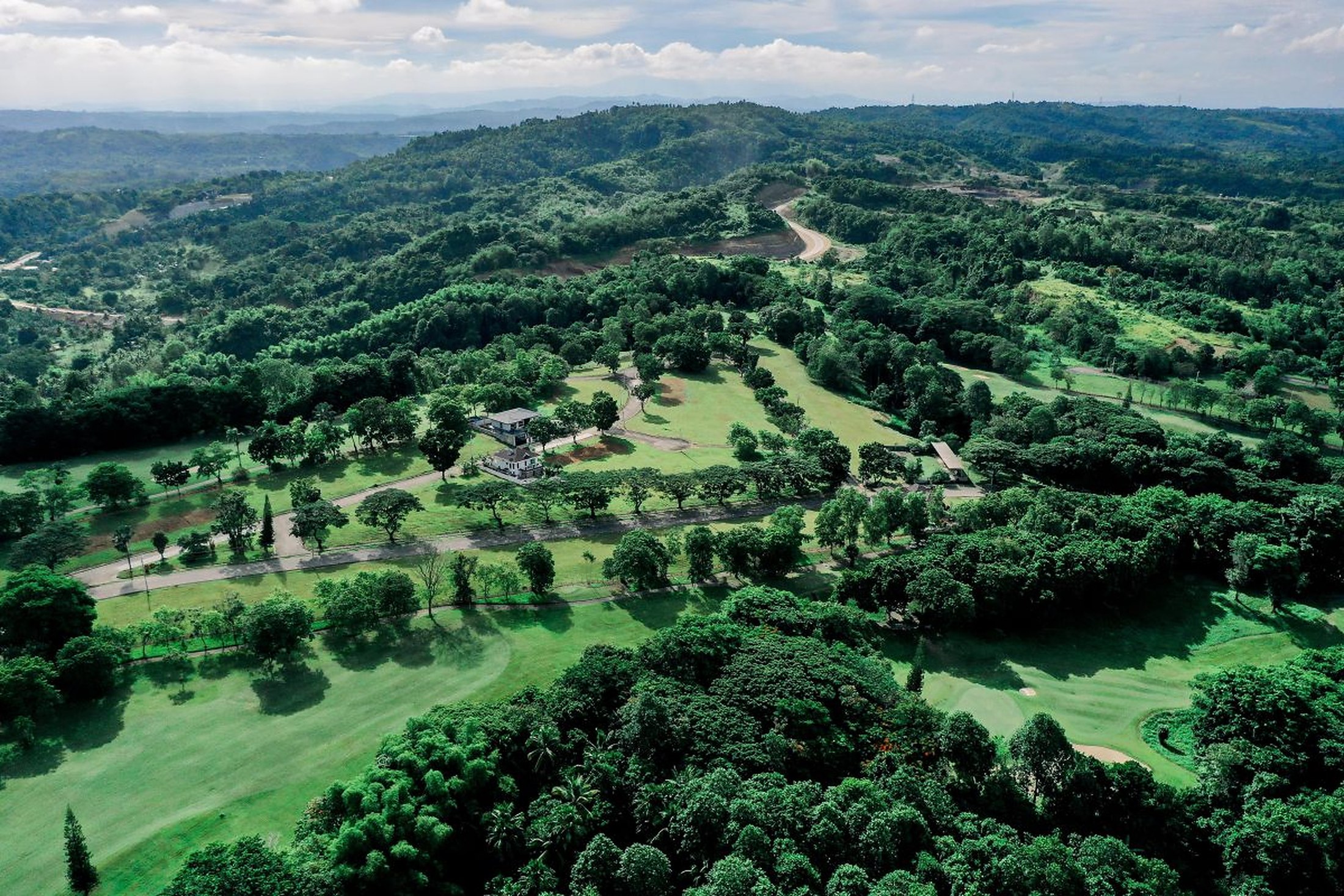 Wide golf course aerial